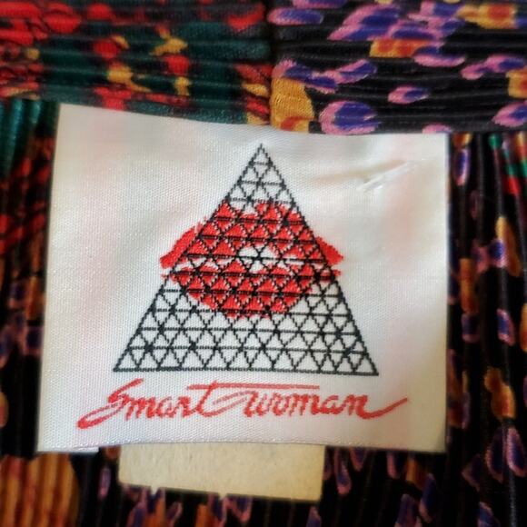 Smart Woman Plisse Pleat Colorful Art To Wear Jacket Cardigan SZ 14 - Picture 6 of 9